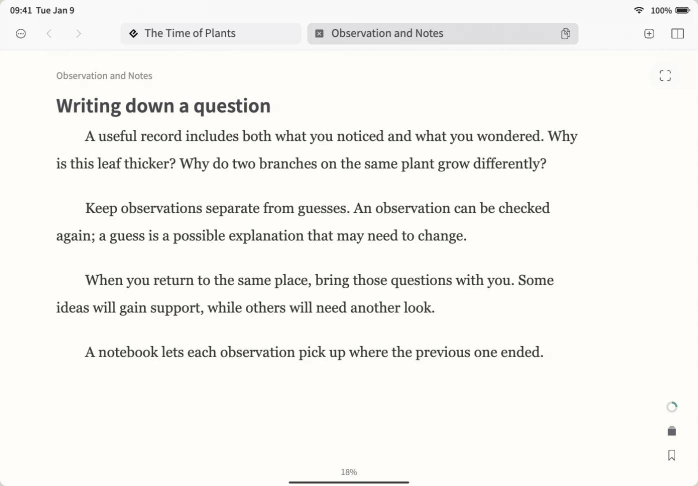 iPad demonstration: adjust the font, size, and spacing as the text reflows. Save a preset, switch to another book, and apply it. The books contain original example text.